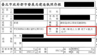 臺北市政府都市發展局建造執照存根聯